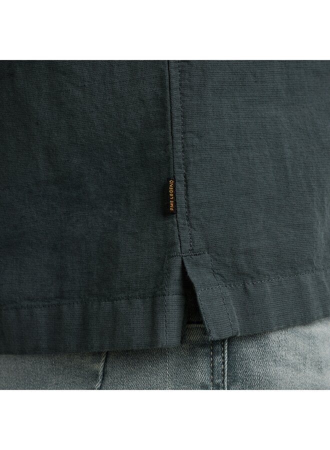 PSIS2505230 9076 PME Legend Short Sleeve Shirt Ctn linen Dark Slate