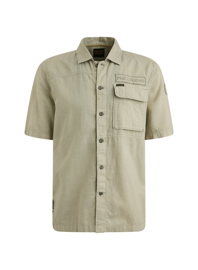 PSIS2505230 6170 PME Legend Short Sleeve Shirt Ctn linen Shadow