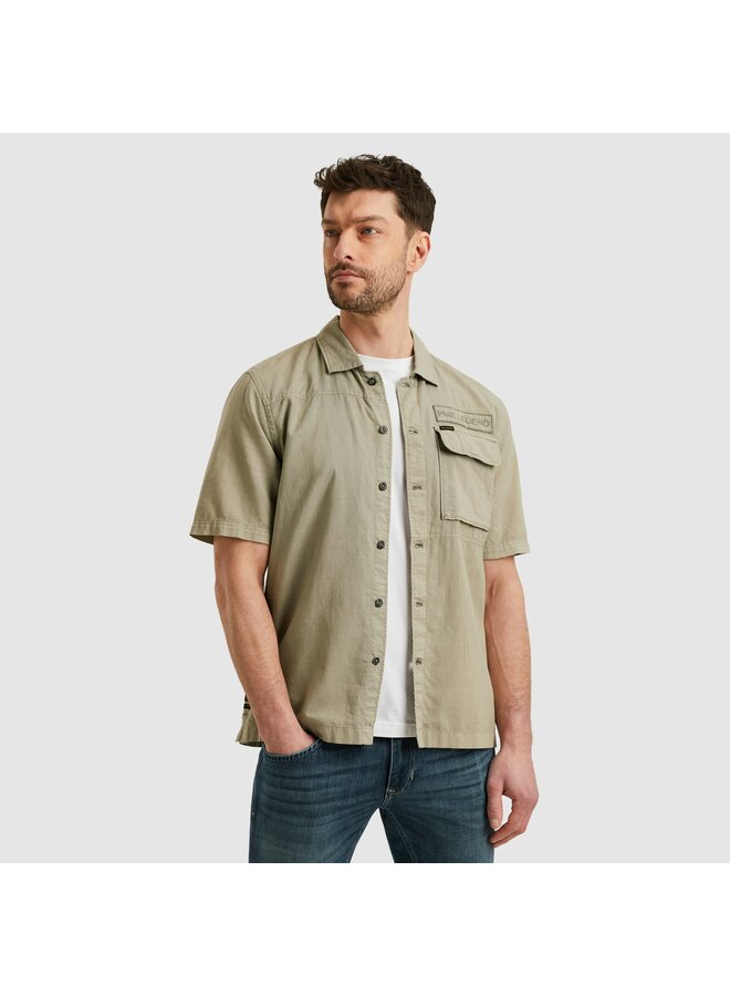 PSIS2505230 6170 PME Legend Short Sleeve Shirt Ctn linen Shadow