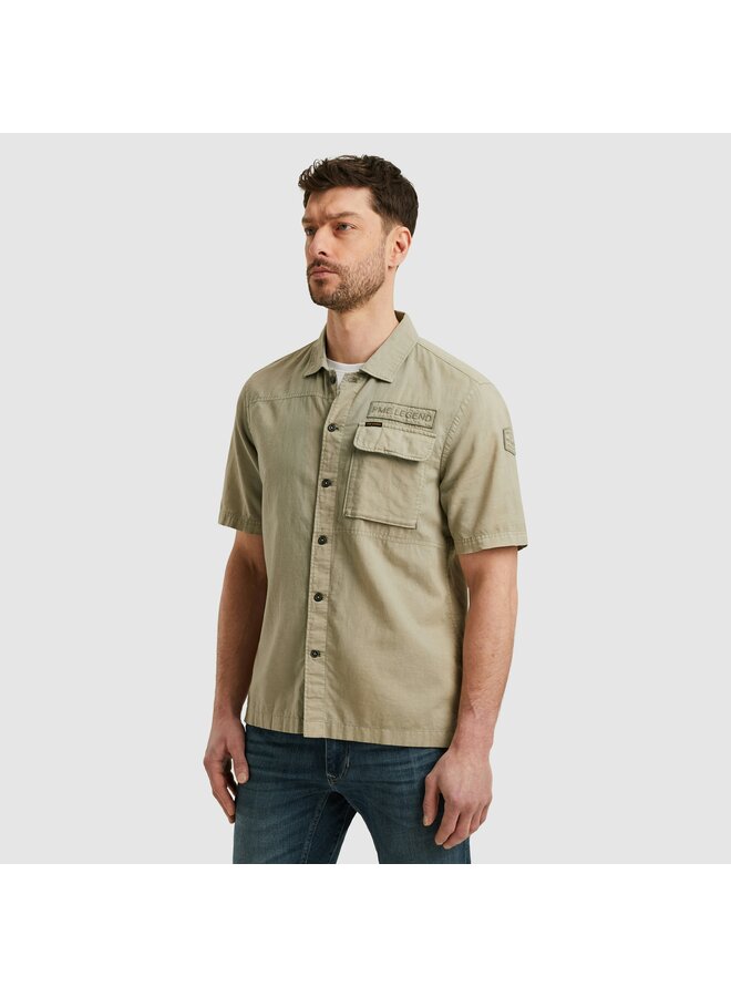 PSIS2505230 6170 PME Legend Short Sleeve Shirt Ctn linen Shadow