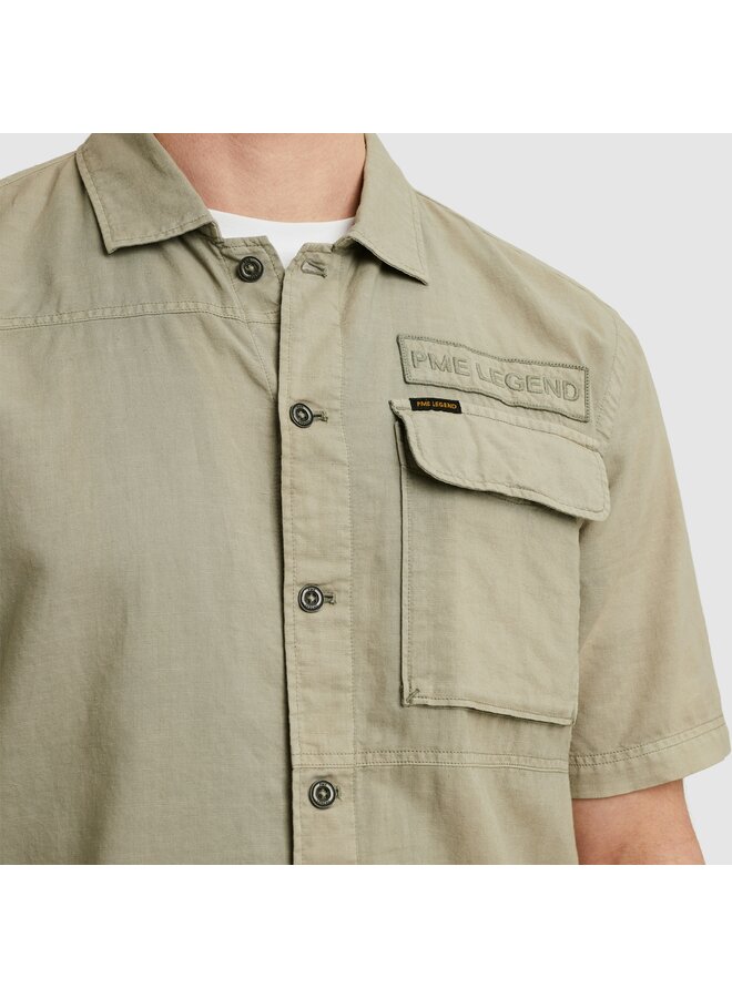 PSIS2505230 6170 PME Legend Short Sleeve Shirt Ctn linen Shadow