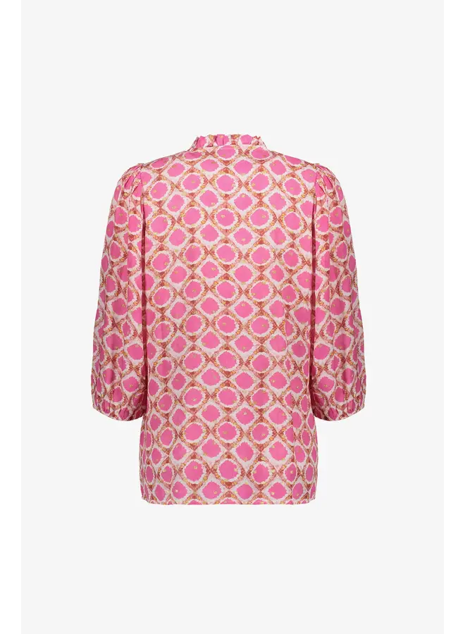 53459-20 010 Geisha Blouse  off-white Fuchsia