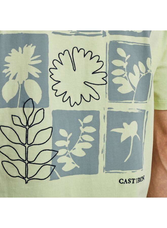 CTSS2505587 6355 Cast Iron Short sleeve r-neck regular fit single jersey Meadow Mist