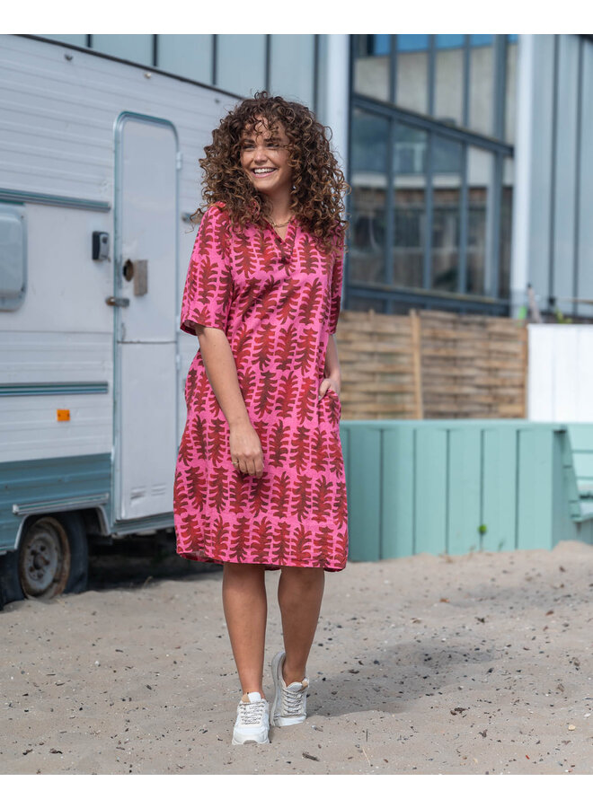 7455 640 Fos Jurk Paulien stamp Fuchsia