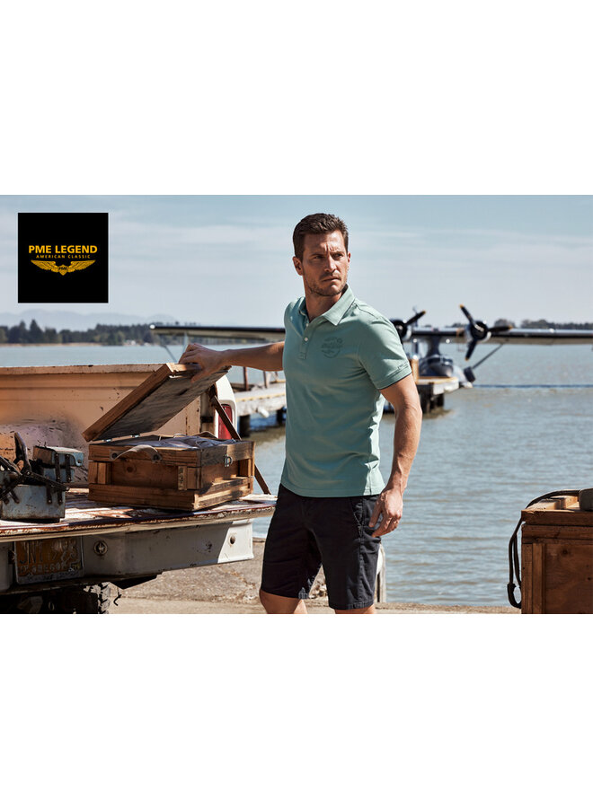 PPSS2504867 5149 PME Legend Short sleeve polo stretch pique package Cameo Blue