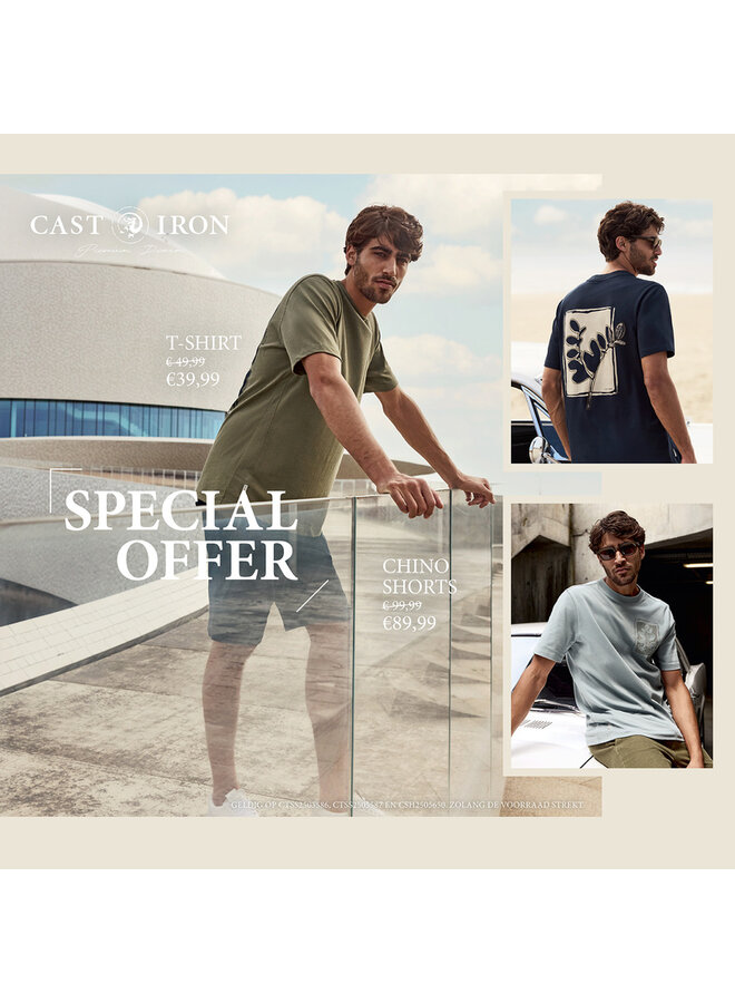 CSH2505650 7014 Cast Iron CHINO SHORTS STRUCTURE Silver Birch