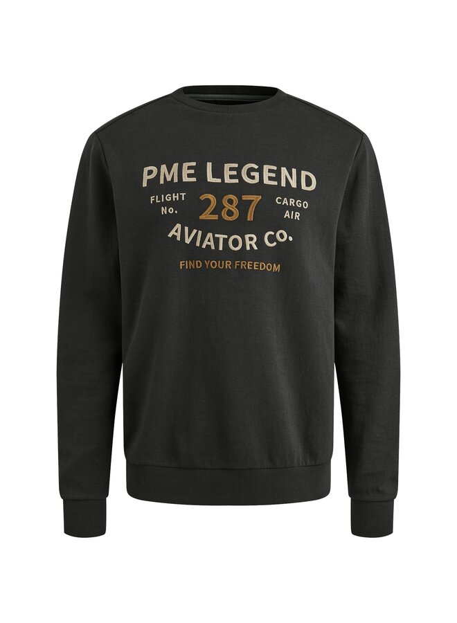 PSW2506421 9140 PME Legend Crewneck interlock light sweat Obsidian