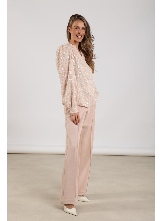 NKF09054 266 Nukus Jill Pants Suedine Dusty Pink