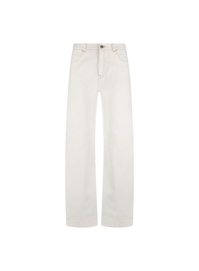 NKF09051 17 Nukus Abby Pants Denim Embroidery Off White