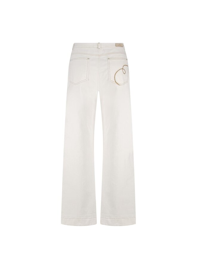 NKF09051 17 Nukus Abby Pants Denim Embroidery Off White