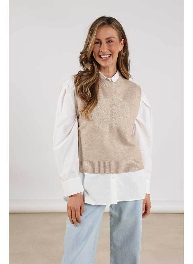 NKF07000 9 Nukus Intarsia Spencer Sand