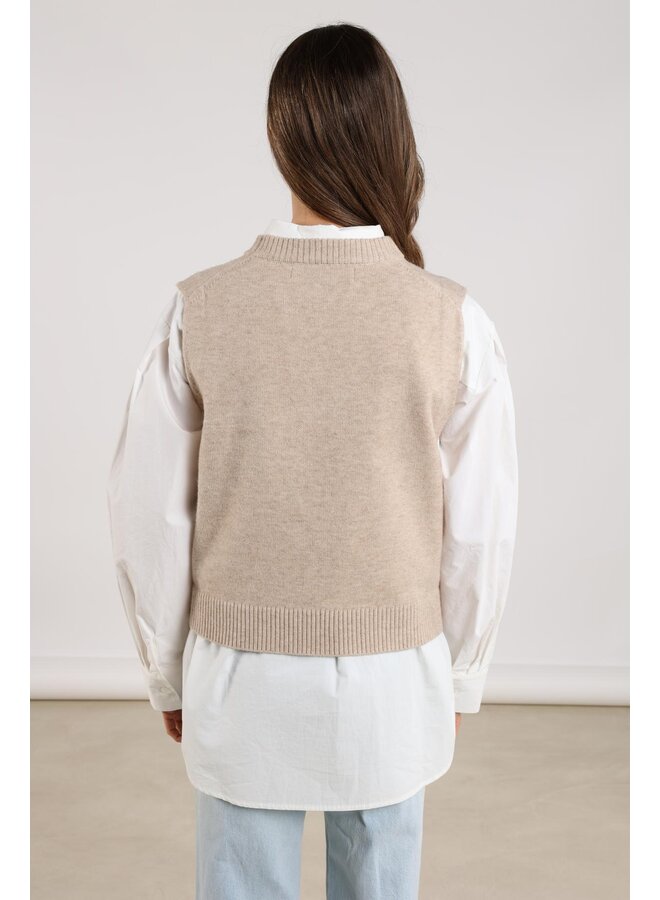 NKF07000 9 Nukus Intarsia Spencer Sand
