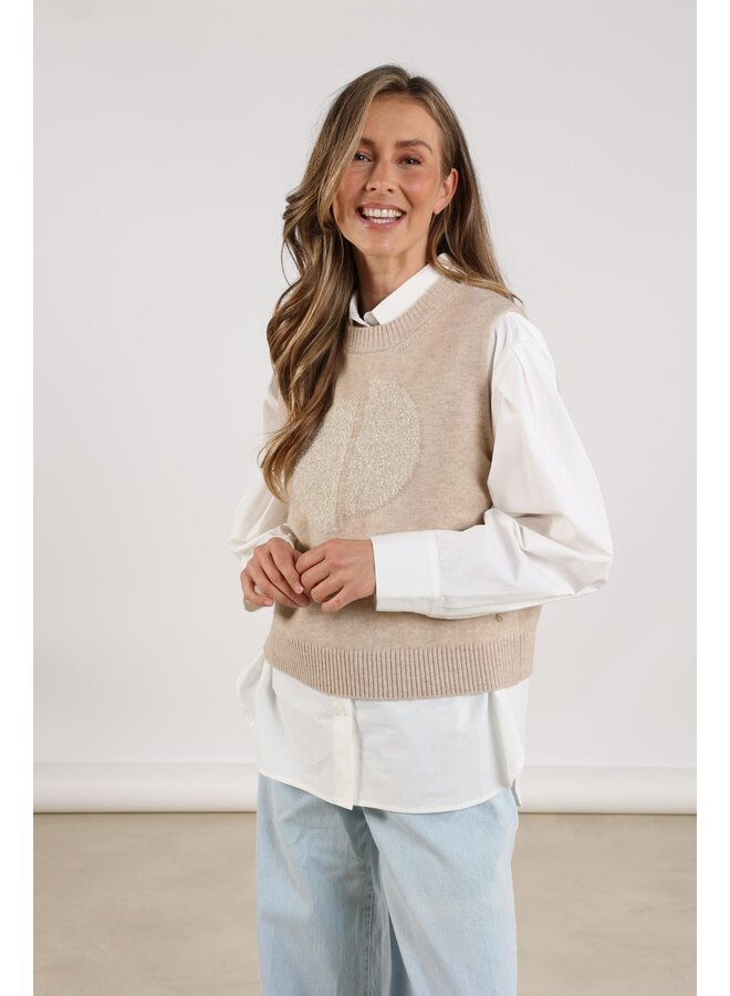 NKF07000 9 Nukus Intarsia Spencer Sand