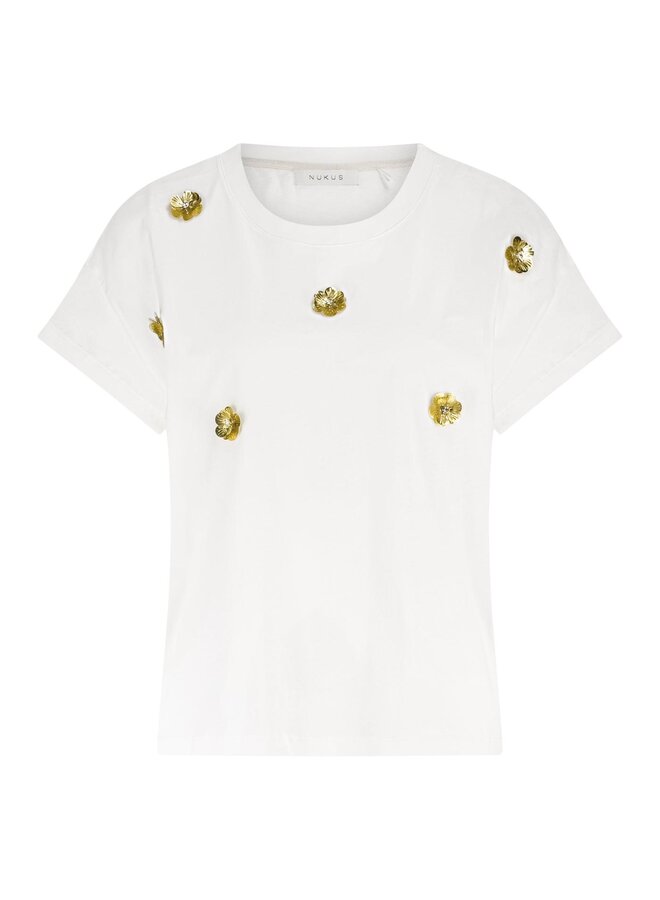 NKF04007 17 Nukus Pearly Shirt Flower Off White