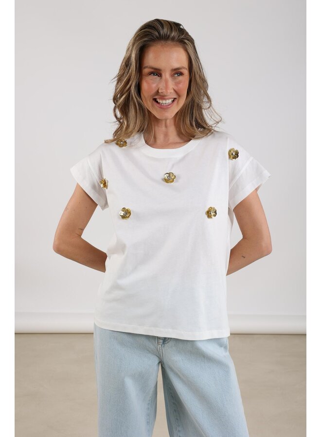 NKF04007 17 Nukus Pearly Shirt Flower Off White
