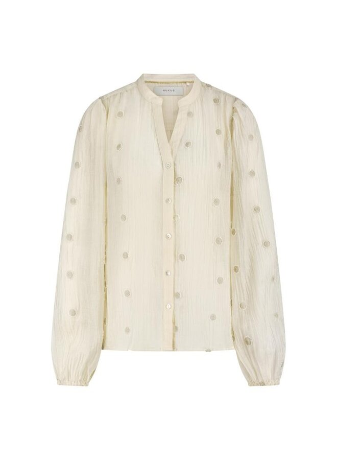 NKF02059 17 Nukus Rosan Blouse Embroidery Off White
