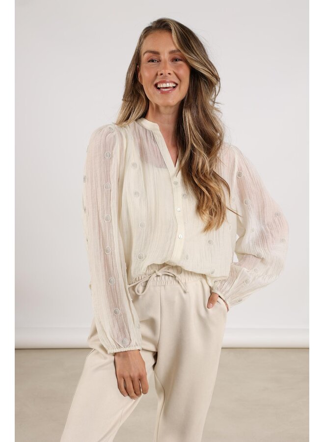 NKF02059 17 Nukus Rosan Blouse Embroidery Off White