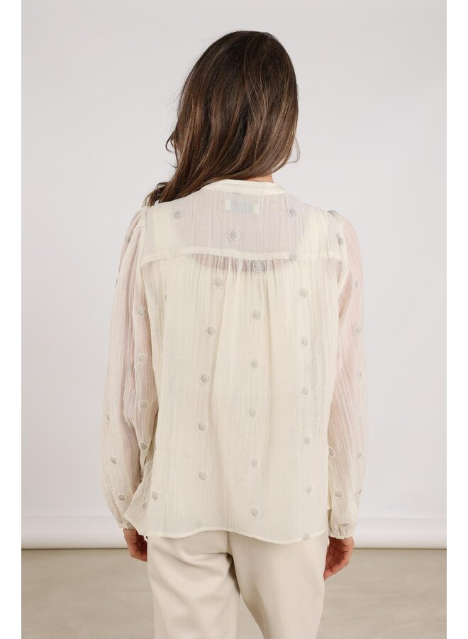 NKF02059 17 Nukus Rosan Blouse Embroidery Off White