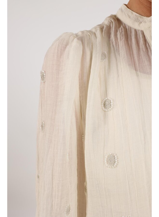 NKF02059 17 Nukus Rosan Blouse Embroidery Off White