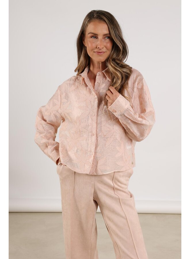 NKF02024 266 Nukus Sorrento Blouse Flower Dusty Pink
