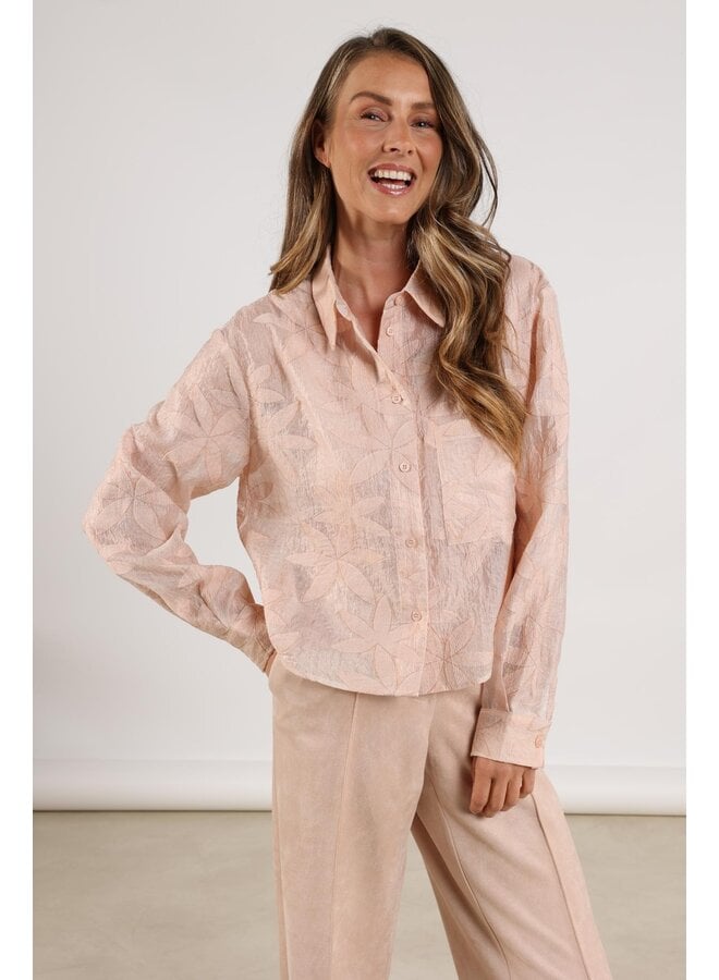 NKF02024 266 Nukus Sorrento Blouse Flower Dusty Pink