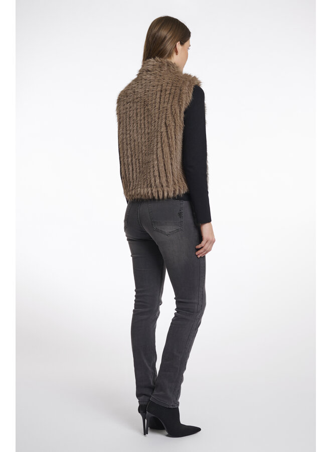 Dava.7002511 Rino en Pelle Gilet with closure  Toffee