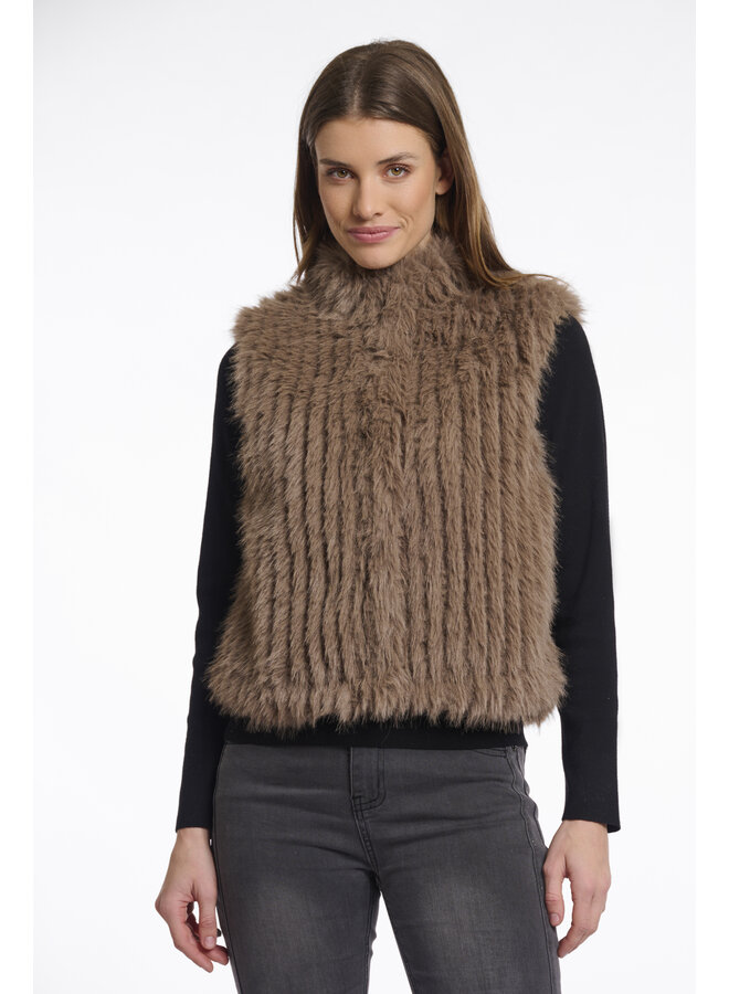 Dava.7002511 Rino en Pelle Gilet with closure  Toffee
