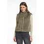 Dava.7002511 Rino en Pelle Gilet with closure  Green ash
