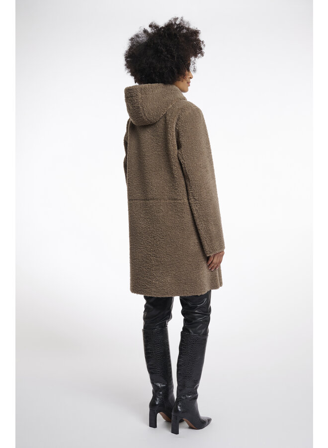 Alina.7002511 Rino en Pelle Reversible hooded coat  Toffee