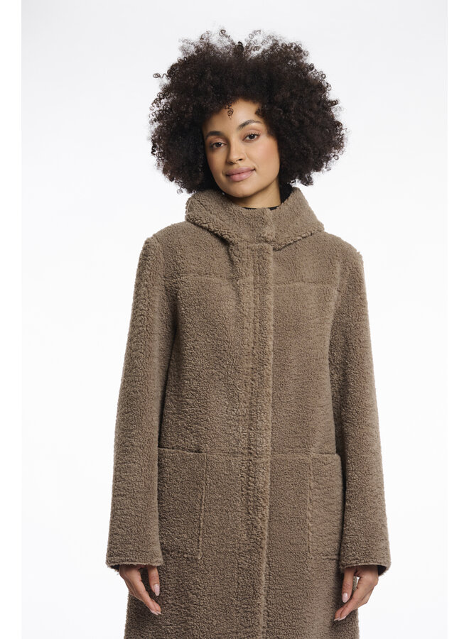 Alina.7002511 Rino en Pelle Reversible hooded coat  Toffee