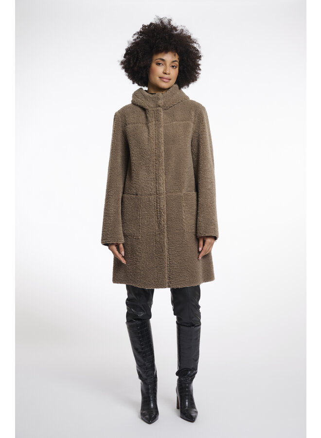 Alina.7002511 Rino en Pelle Reversible hooded coat  Toffee