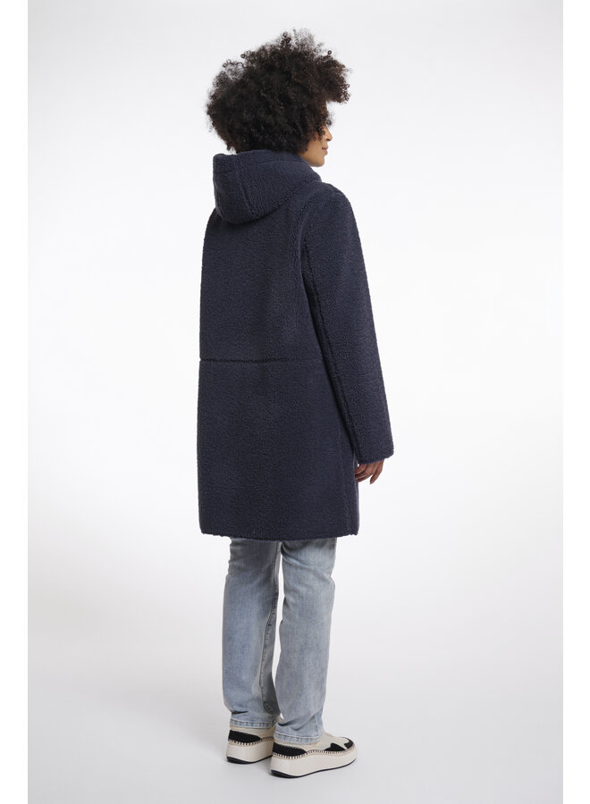 Alina.7002511 Rino en Pelle Reversible hooded coat  Night grey