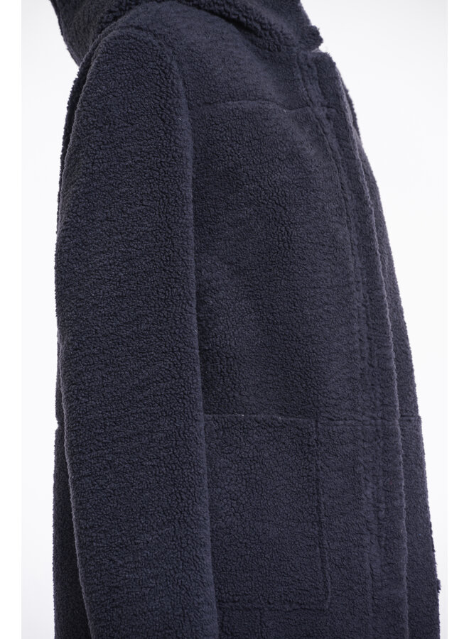 Alina.7002511 Rino en Pelle Reversible hooded coat  Night grey
