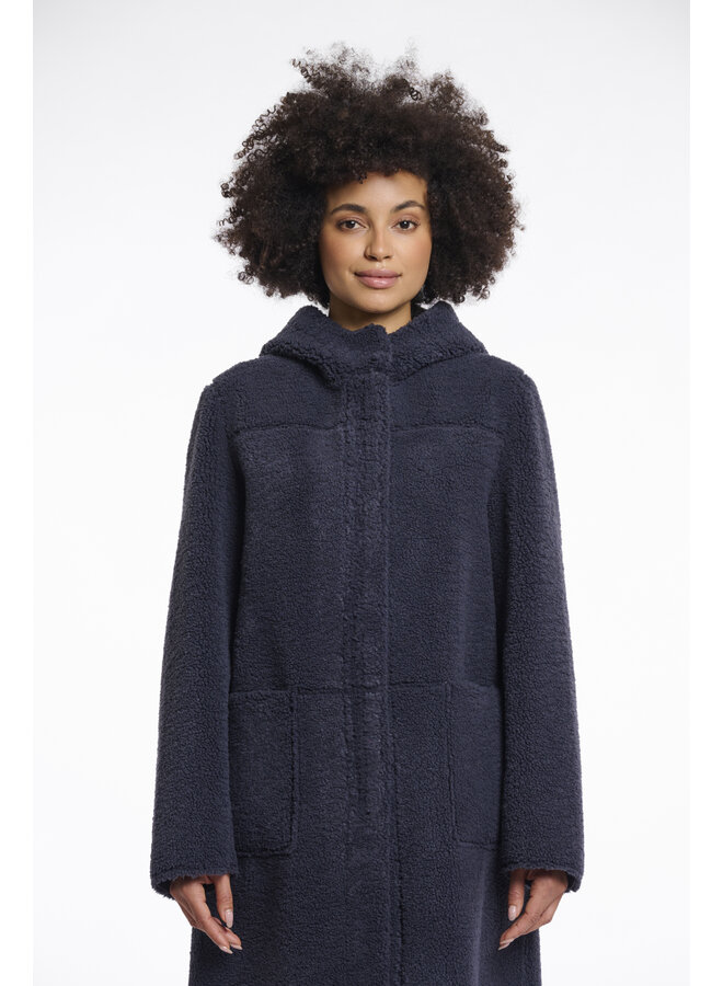 Alina.7002511 Rino en Pelle Reversible hooded coat  Night grey