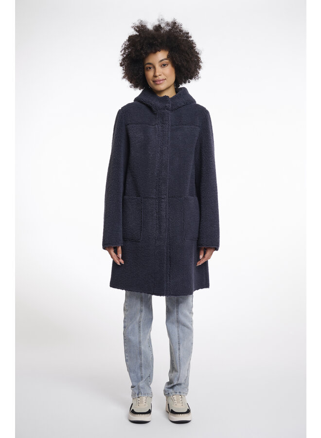 Alina.7002511 Rino en Pelle Reversible hooded coat  Night grey