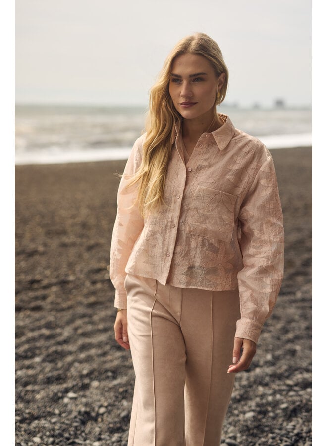 NKF02024 266 Nukus Sorrento Blouse Flower Dusty Pink
