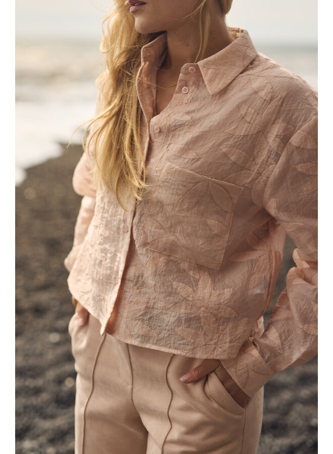 NKF02024 266 Nukus Sorrento Blouse Flower Dusty Pink