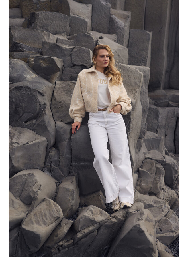 NKF09051 17 Nukus Abby Pants Denim Embroidery Off White