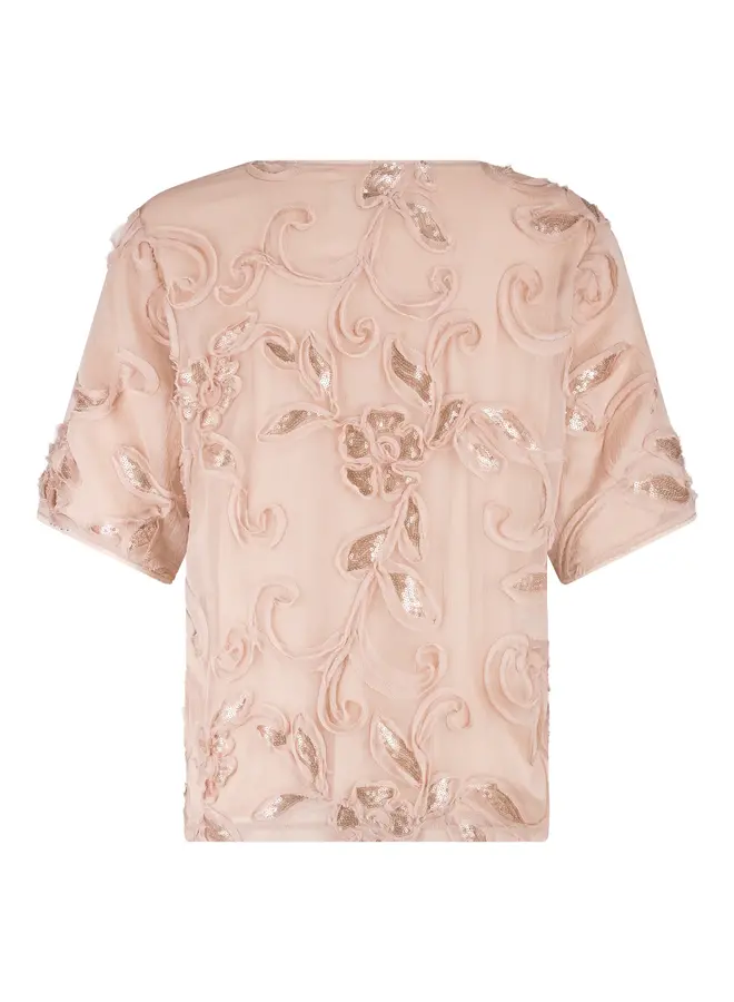 NKF01059 266 Nukus Octavia Top Paillet Dusty Pink