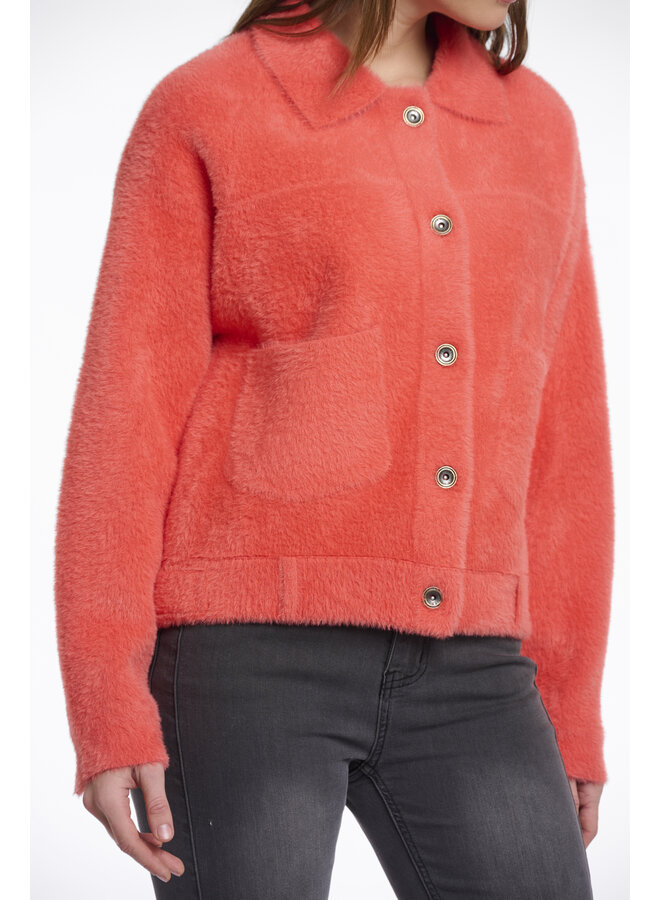 Bubbly.5002511 Rino en Pelle Boxy jacket  Bright coral