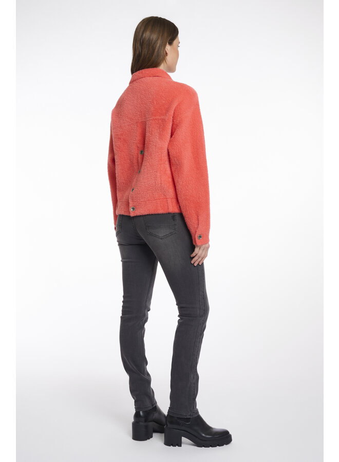 Bubbly.5002511 Rino en Pelle Boxy jacket  Bright coral