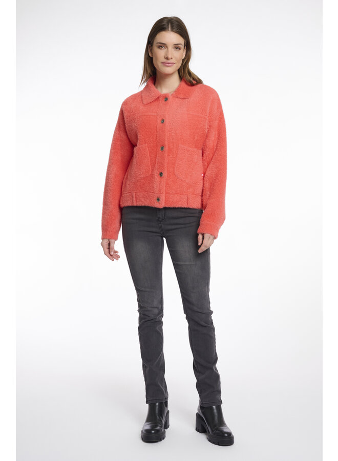 Bubbly.5002511 Rino en Pelle Boxy jacket  Bright coral