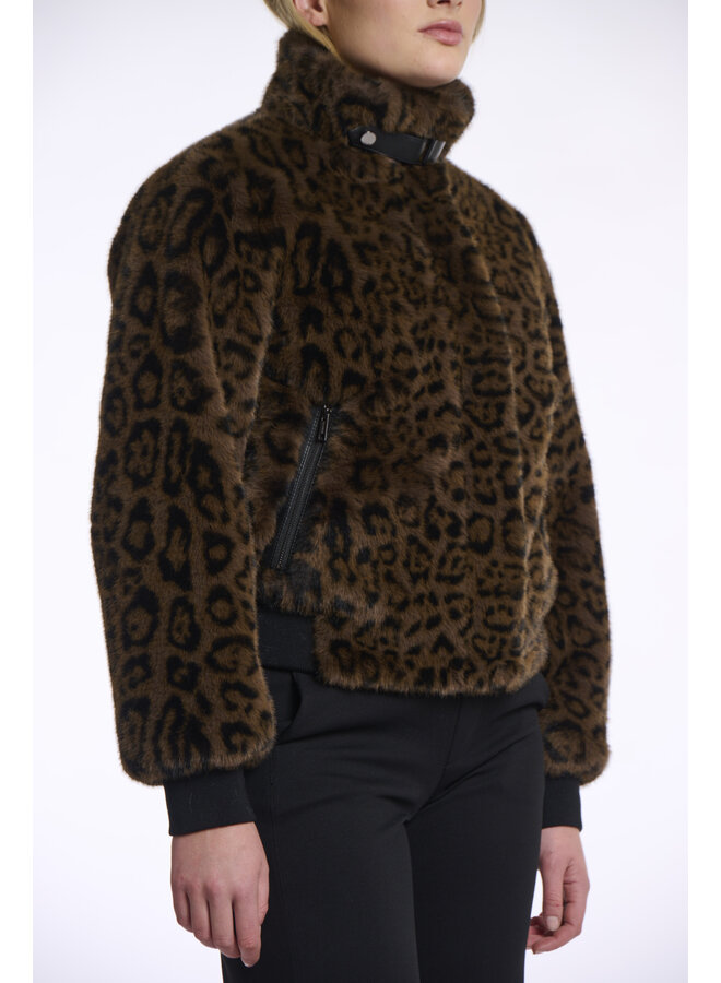 Ambra.7012511 Rino en Pelle Short fake fur jacket  Leopard