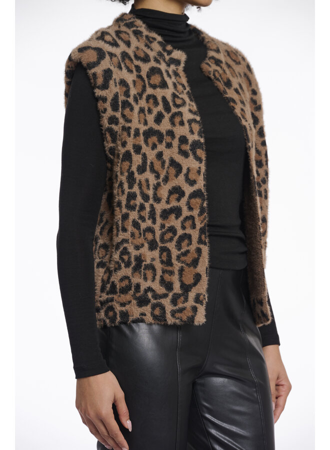 Elona.5012511 Rino en Pelle Short waistcoat  Leopard