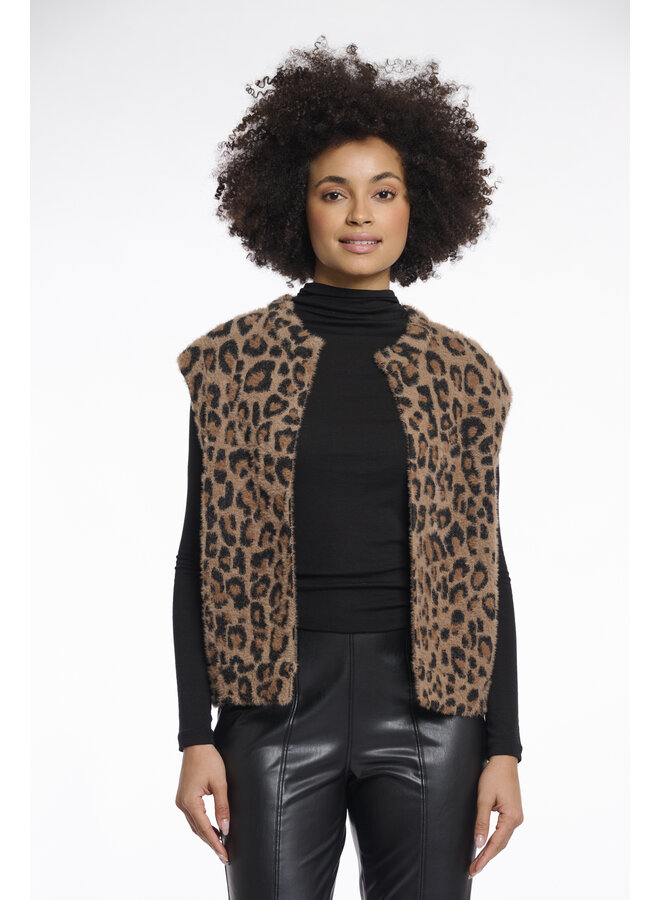 Elona.5012511 Rino en Pelle Short waistcoat  Leopard