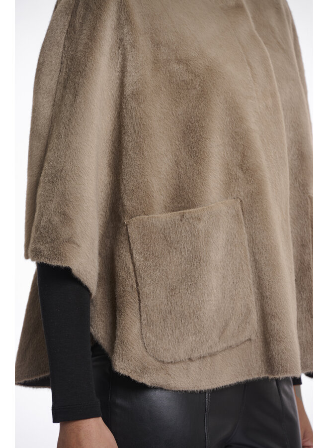Dewi.7002511 Rino en Pelle Faux fur cape  Toffee