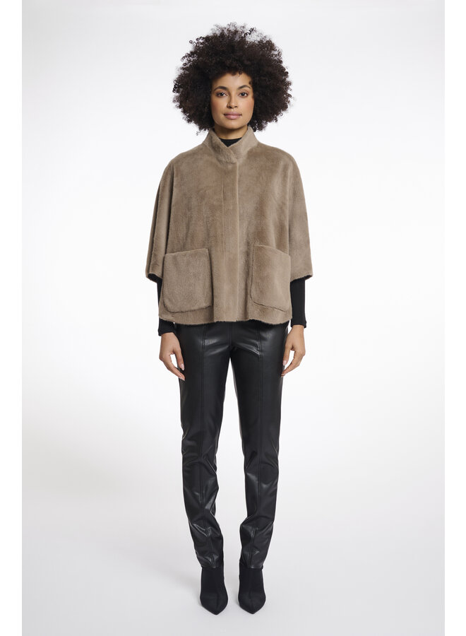 Dewi.7002511 Rino en Pelle Faux fur cape  Toffee