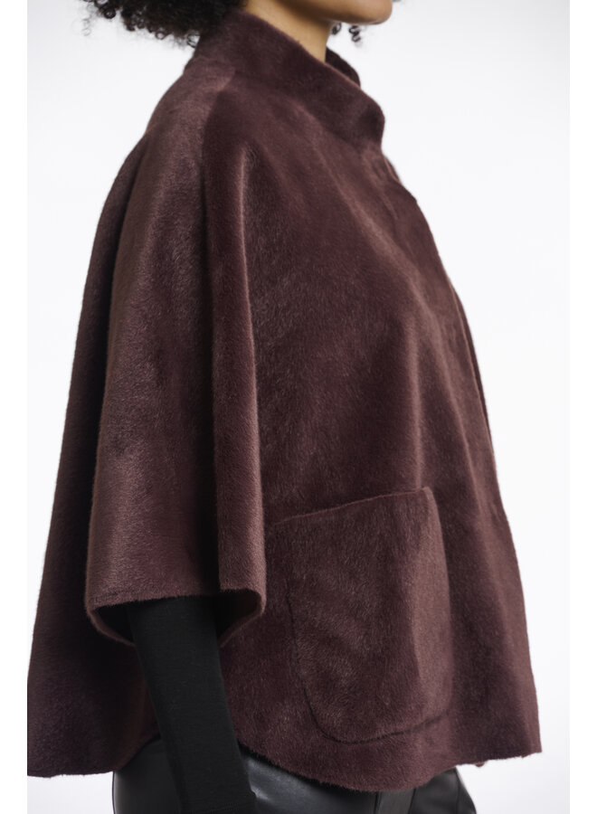 Dewi.7002511 Rino en Pelle Faux fur cape  Chocolate bean