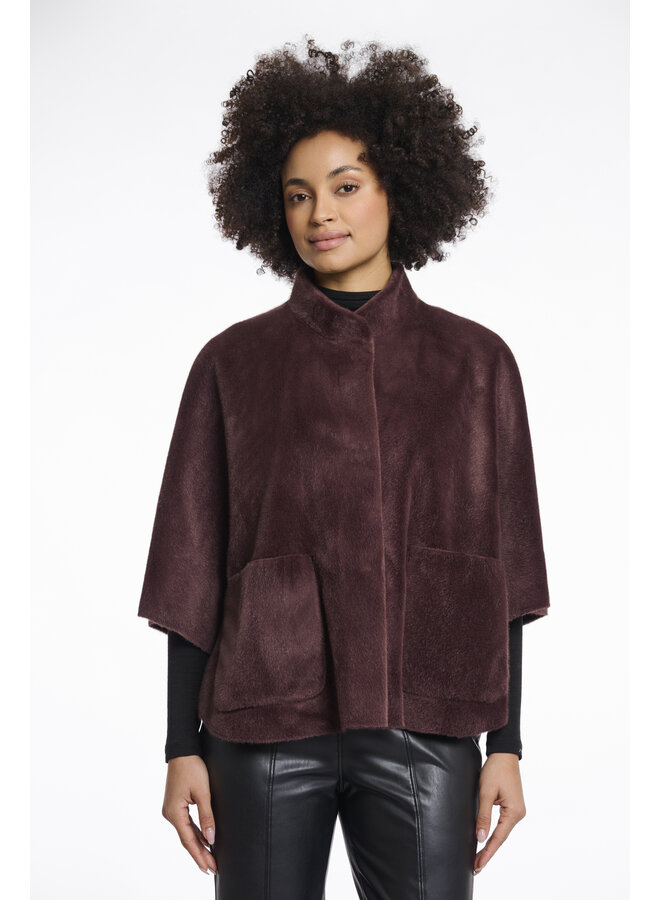 Dewi.7002511 Rino en Pelle Faux fur cape  Chocolate bean