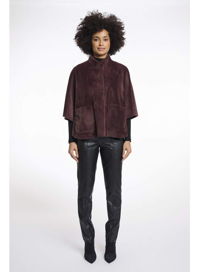 Dewi.7002511 Rino en Pelle Faux fur cape  Chocolate bean